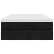 Османска легло с матрак, черно, 120x190 см, плат