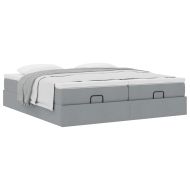 Османска легло с матраци, светлосиво, 180x200 см, плат