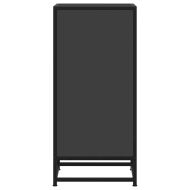 Сайдборд, черен, 35,5x35x76 см, инженерно дърво и метал