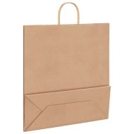 Хартиени торбички 250 бр с дръжки кафяви 45x17x48 см