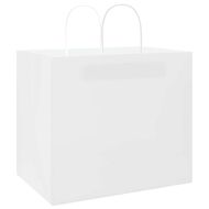 Хартиени торбички 250 бр с дръжки бели 32x22x28 см