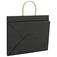 Хартиени торбички 250 бр с дръжки черни 32x22x24 см