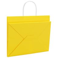Хартиени торбички 50 бр с дръжки жълти 32x22x24 см