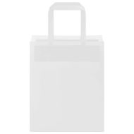 Хартиени торбички 250 бр с дръжки бели 18x8x22 см