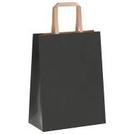 Хартиени торбички 250 бр с дръжки черни 21x11x28 см