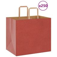 Хартиени торбички 250 бр с дръжки червени 32x22x28 см