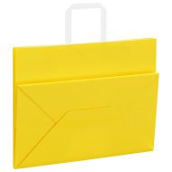 Хартиени торбички 250 бр с дръжки жълти 32x17x25 см