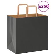 Хартиени торбички 250 бр с дръжки черни 26x17x25 см