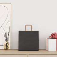 Хартиени торбички 250 бр с дръжки черни 26x17x25 см