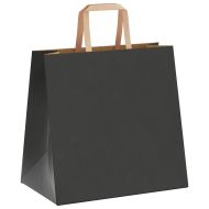 Хартиени торбички 250 бр с дръжки черни 26x17x25 см