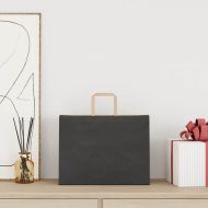 Хартиени торбички 250 бр с дръжки черни 32x17x25 см