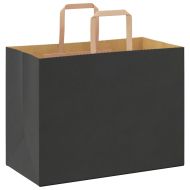 Хартиени торбички 250 бр с дръжки черни 32x17x25 см