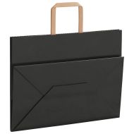 Хартиени торбички 250 бр с дръжки черни 32x17x25 см