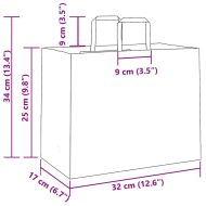 Хартиени торбички 250 бр с дръжки черни 32x17x25 см