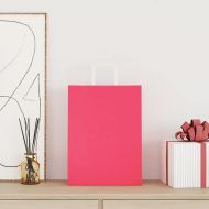Хартиени торбички 50 бр с дръжки розови 32x22x28 см