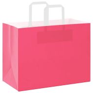 Хартиени торбички 250 бр с дръжки розови 32x17x25 см