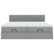 Османска легло с матраци, светлосиво, 180x200 см, плат