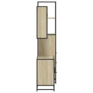 Комплект шкафове за баня от 3 части дъб сонома инженерно дърво