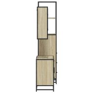 Комплект шкафове за баня от 3 части дъб сонома инженерно дърво