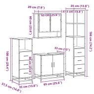 Комплект шкафове за баня от 4 части дъб сонома инженерно дърво