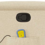 Изправящ масажен реклайнер стол, кремав, текстил