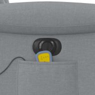 Електрически масажен реклайнер стол, светлосив, текстил