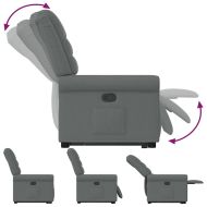 Изправящ реклайнер стол, тъмносив, текстил