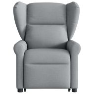 Изправящ реклайнер стол, светлосив, текстил