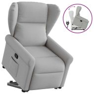 Изправящ реклайнер стол, облачно сив, текстил