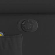 Електрически изправящ масажен реклайнер стол, черен, еко кожа