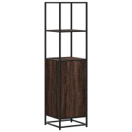 Висока дъска Кафяв дъб 35,5x35x139 cm Обработено дърво и метал