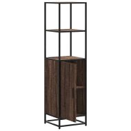 Висока дъска Кафяв дъб 35,5x35x139 cm Обработено дърво и метал