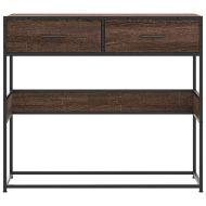 Конзолна маса, кафяв дъб, 90x35x80 см, инженерно дърво