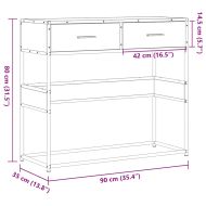 Конзолна маса, кафяв дъб, 90x35x80 см, инженерно дърво