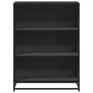 Библиотека, черна, 80,5x35x107,5 см, инженерно дърво