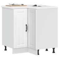 Кухненски ъглов шкаф Lucca, бял, инженерно дърво