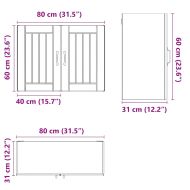 Кухненски стенен шкаф Lucca, кафяв дъб, инженерно дърво
