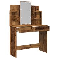 Тоалетка с LED осветление Старо дърво 96x40x142 cm