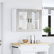Кухненски стенен шкаф със стъклена врата Porto сив сонома