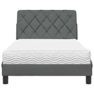 Легло с матрак, тъмносиво, 100x200 см, плат