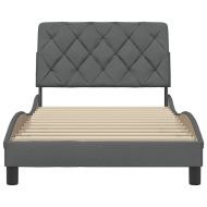 Рамка за легло без матрак, тъмносива, 100x200 см, плат