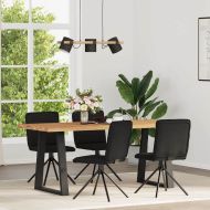 Трапезни столове, 4 бр, черни, текстил