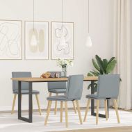 Трапезни столове, 4 бр, светлосиви, текстил