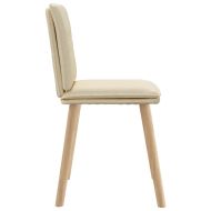 Трапезни столове, 4 бр, кремави, текстил