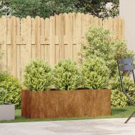 Кашпа, ръждива, 120x40x40 см, патинираща стомана