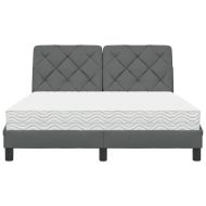 Легло с матрак, тъмносиво, 140x200 см, плат