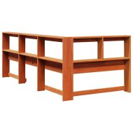 Табла за книги с L-образна, восъчнокафява, 75 см, дърво бор