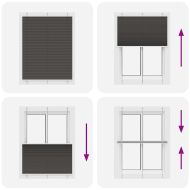 Плисирана щора черна 110x100 cm Ширина на плата 109,4 cm