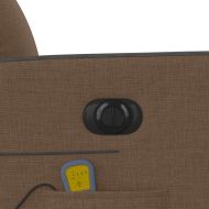 Електрически масажен реклайнер стол, кафяв, текстил