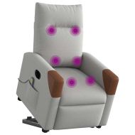 Електрически изправящ масажен реклайнер стол облачносив текстил